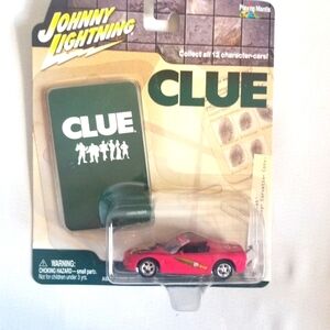 Johnny Lightning "Clue" # 4 Miss Scarlet 2003 Red Diecast Chevy Corvette Car